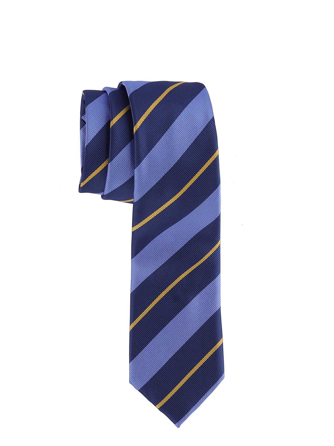 

The Tie Hub Men Striped Broad Tie, Blue