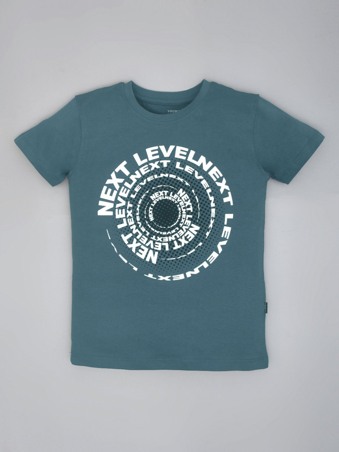 

YOUMAA Boys Bio Finish Typography Printed Round Neck Pure Cotton T-shirt, Teal