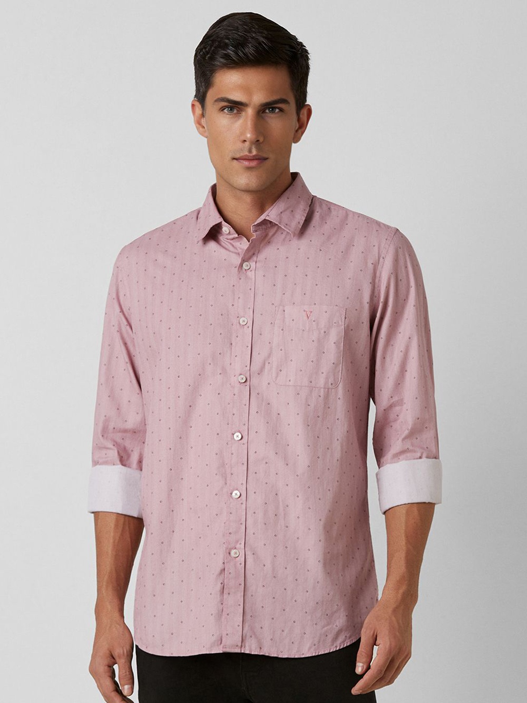 

Van Heusen Sport Men Slim Fit Opaque Printed Casual Shirt, Pink