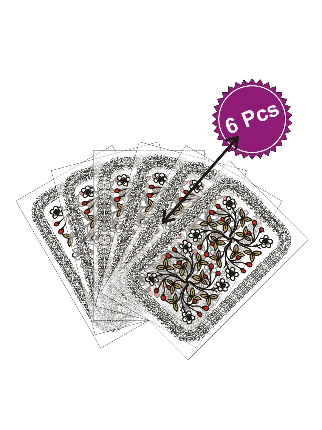 

LooMantha Black and White 6 Pieces Floral Printed Table Placemats