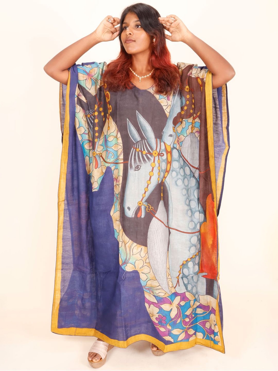 

Avishya Print Kimono Sleeve Kaftan Maxi Dress, Blue