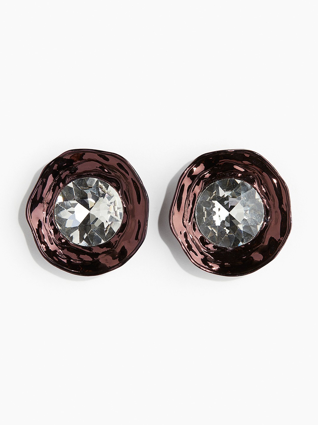 

H&M Rhinestone Earrings, Brown