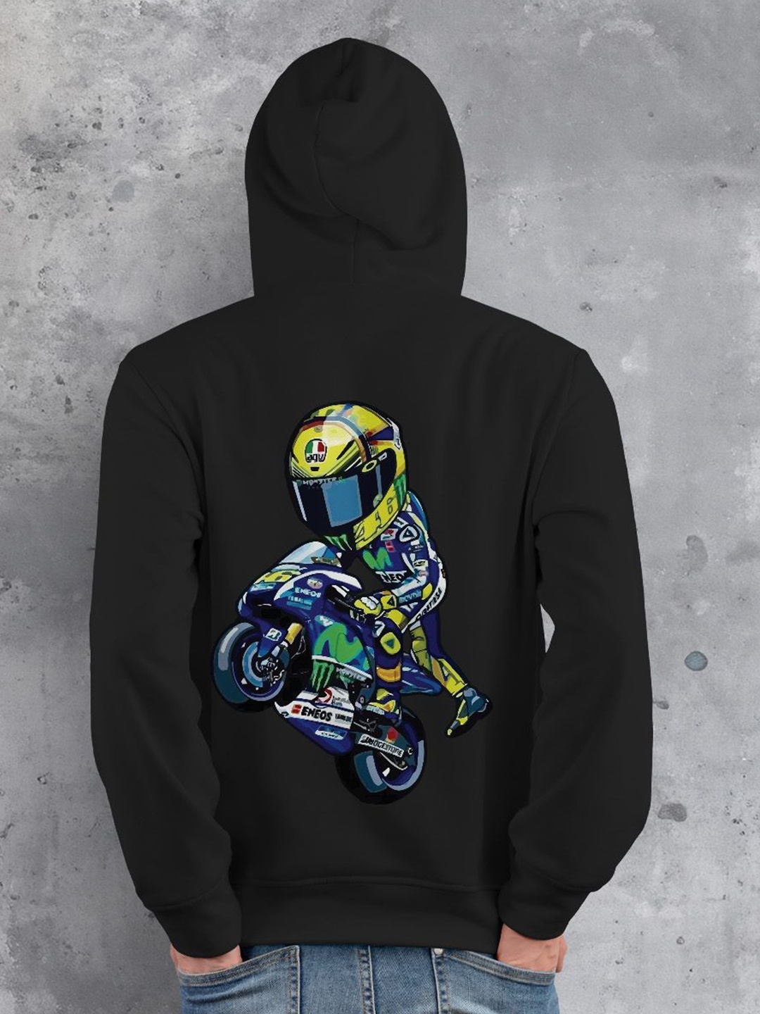 

fanideaz Men Printed Hooded Sweatshirt, Black