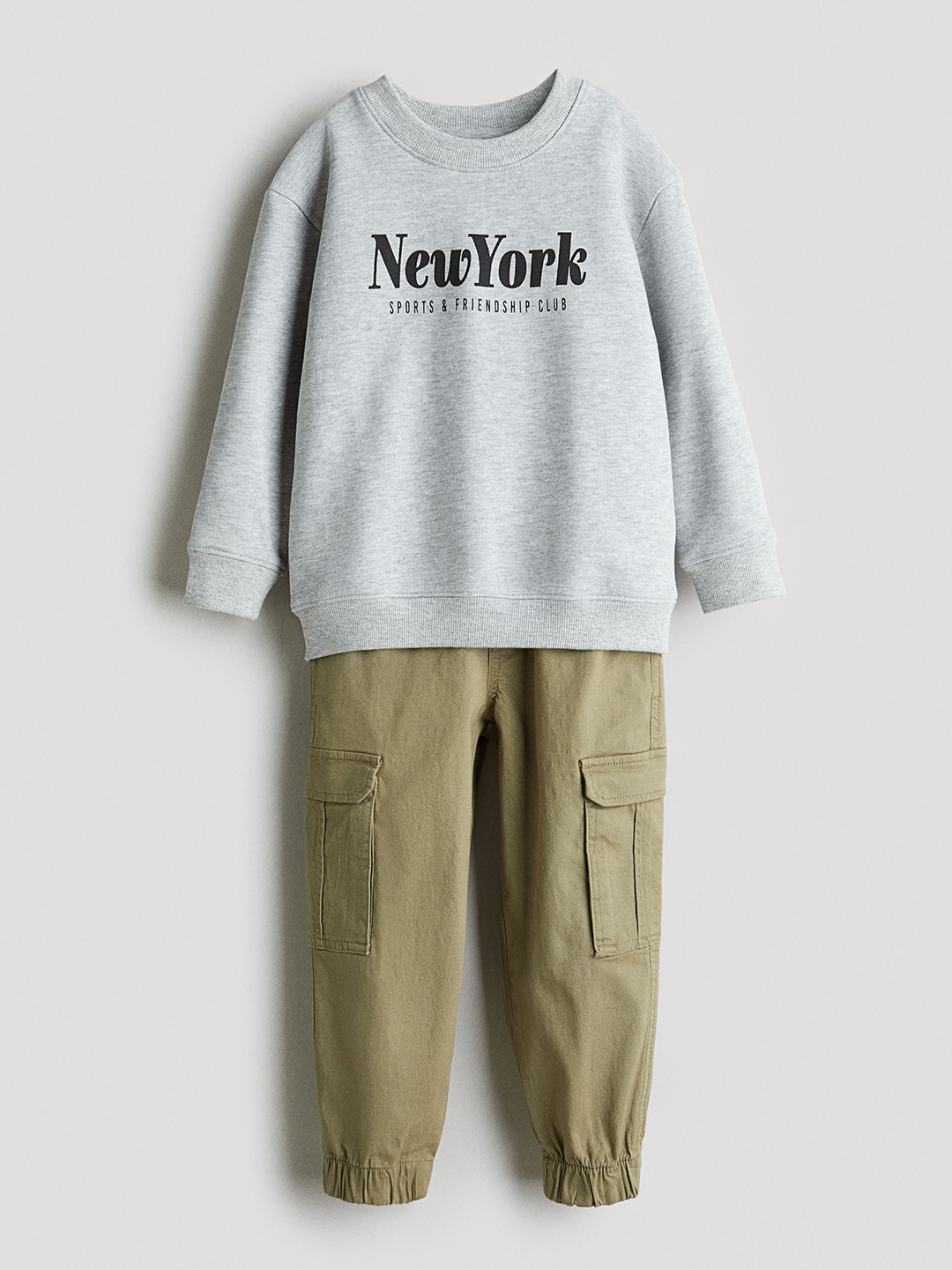 

H&M Boys 2-Piece Top And Trousers Set, Grey
