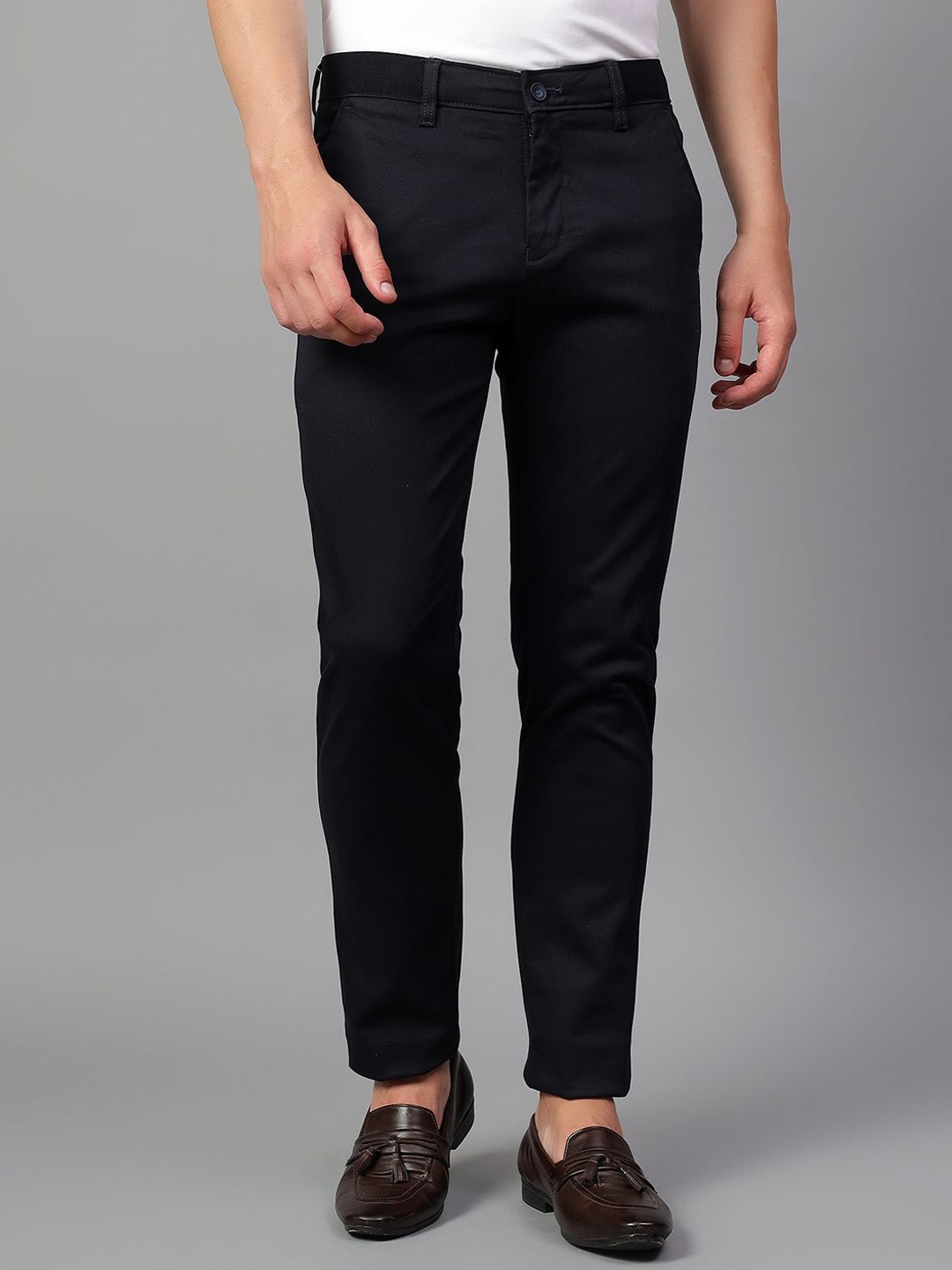 

Cantabil Men Trousers, Navy blue