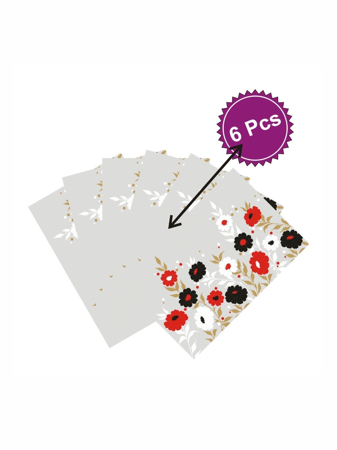 

LooMantha Beige and Grey 6 Pieces Floral Printed Table Placemats