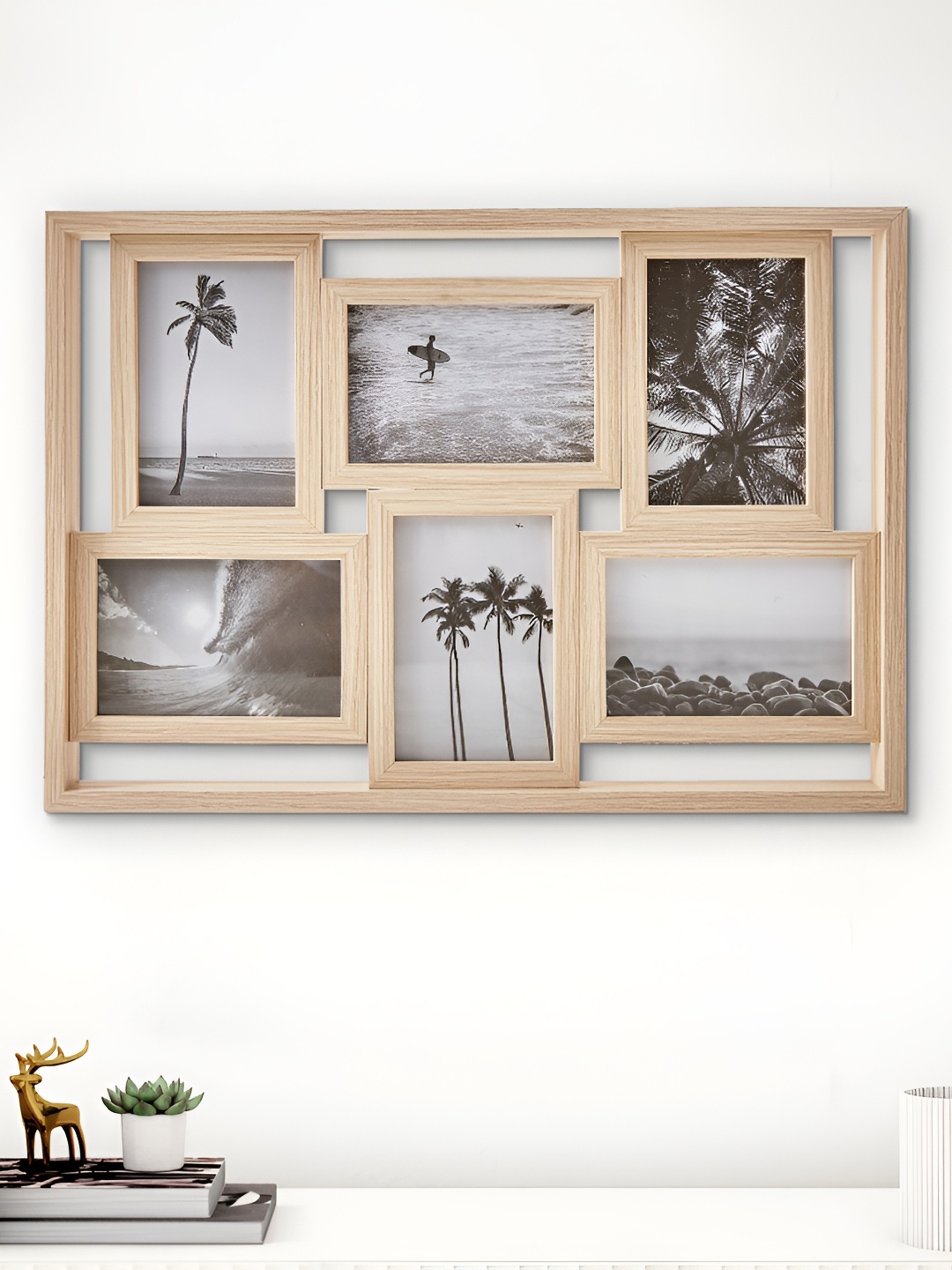 

Home Centre Photomontage Beige & Grey Wooden MDF Wall Photo Frames