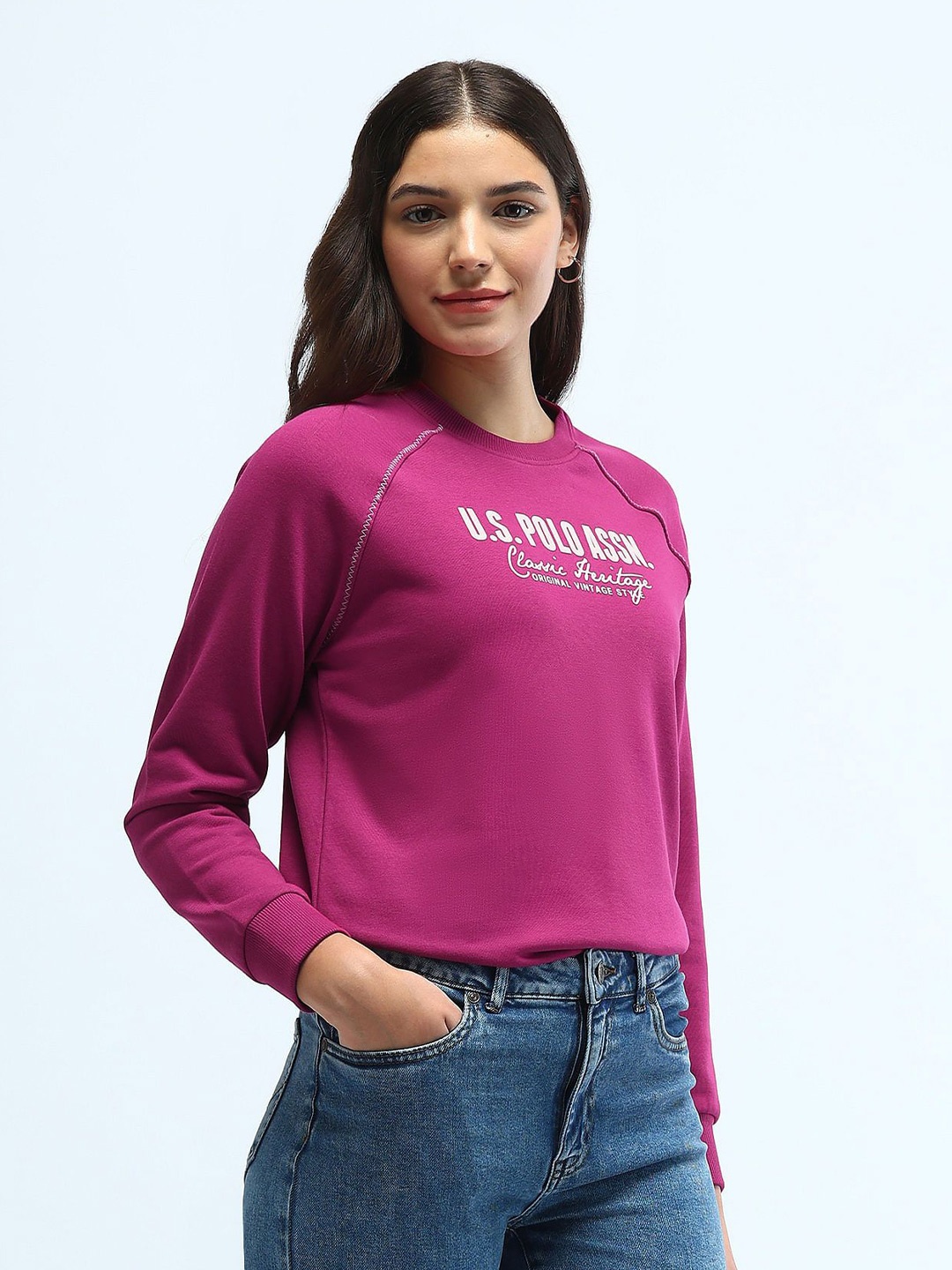 

U.S. Polo Assn. Women Women Printed Sweatshirt, Pink