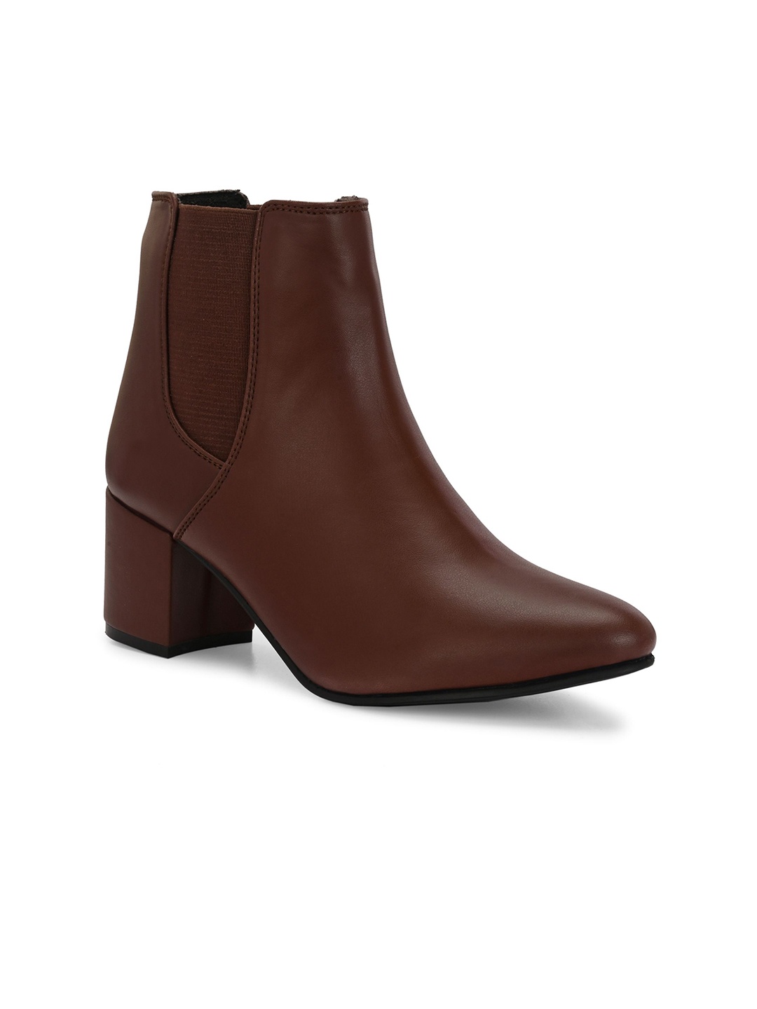 

The Roadster Lifestyle Co Women Block-Heeled Chelsea Boots, Brown