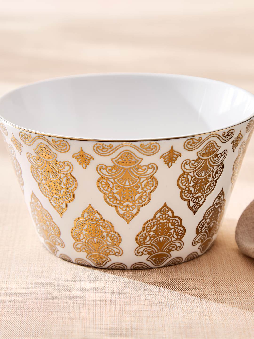 

Home Centre Gold-Toned 2024 1 Pieces Bone China Serving Bowl