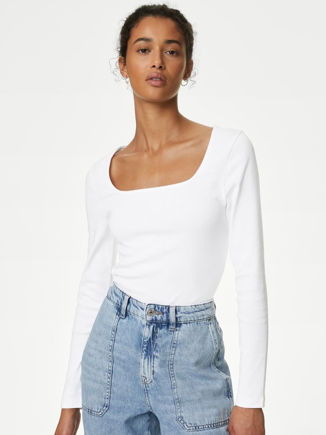 

Marks & Spencer Cotton Top, White