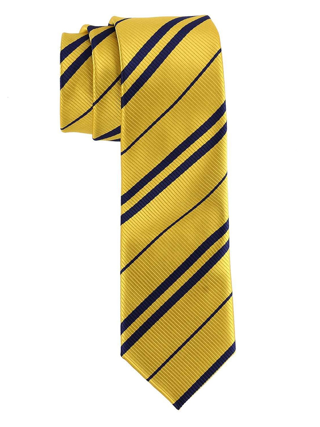 

The Tie Hub Men Striped Skinny Tie, Yellow