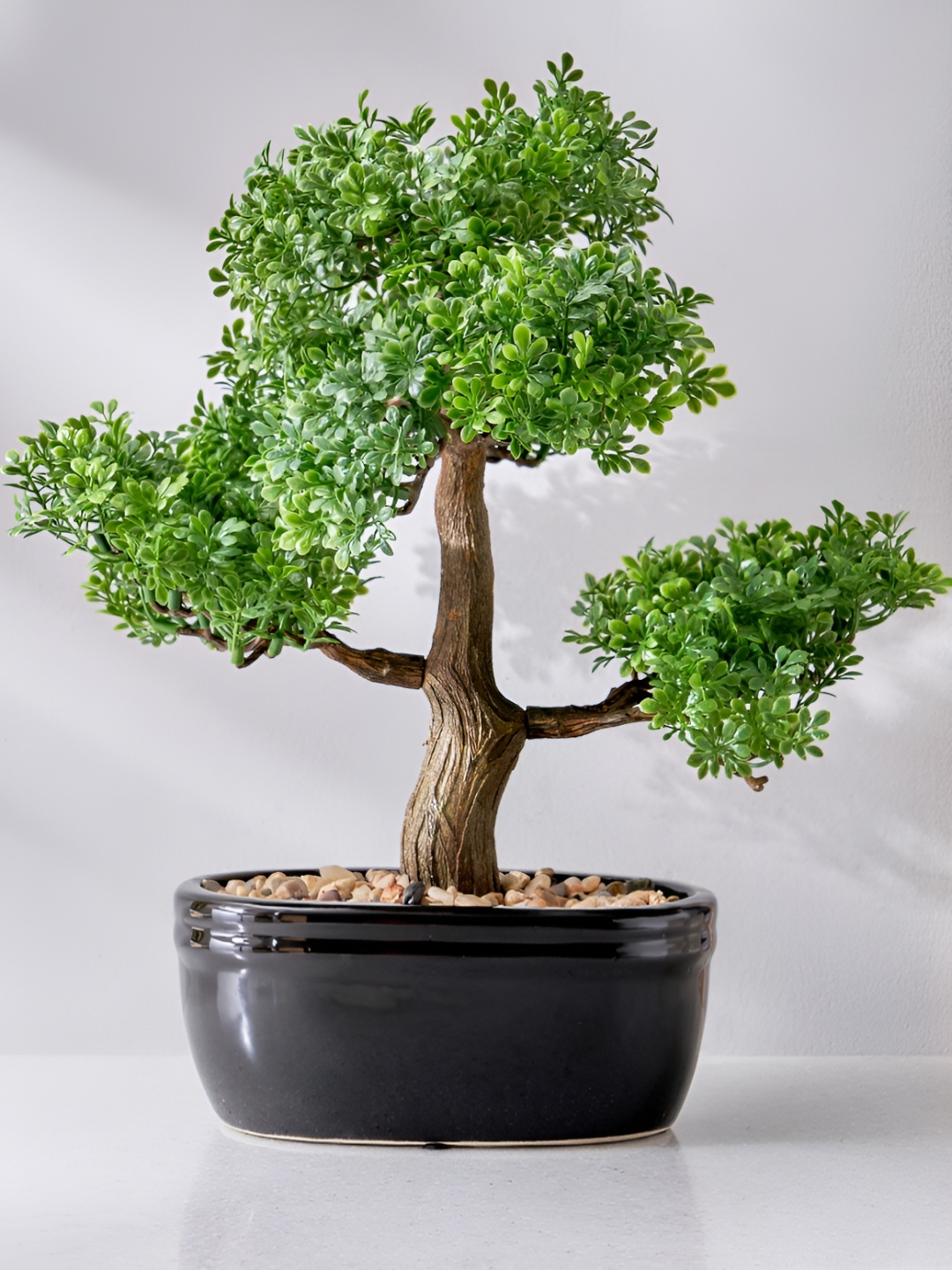 

Home Centre Green Hanging Bonsai Artificial Plant With Ceramic Pot