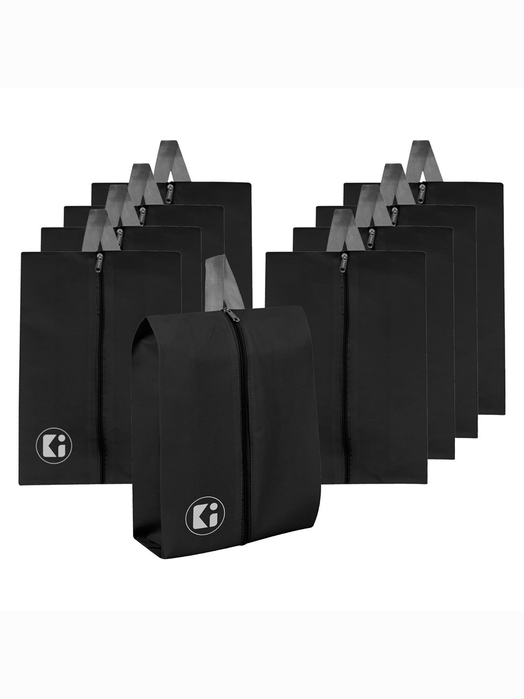 

Kuber Industries Black 9 Pieces Water Proof Shoe Bags