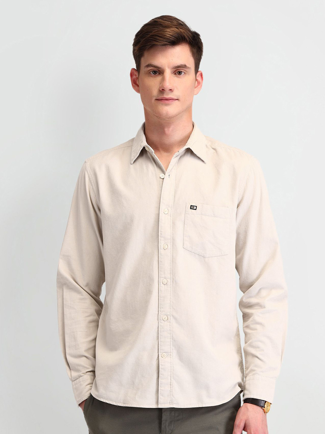 

Arrow Sport Men Manhattan Slim Fit Opaque Casual Shirt, Off white