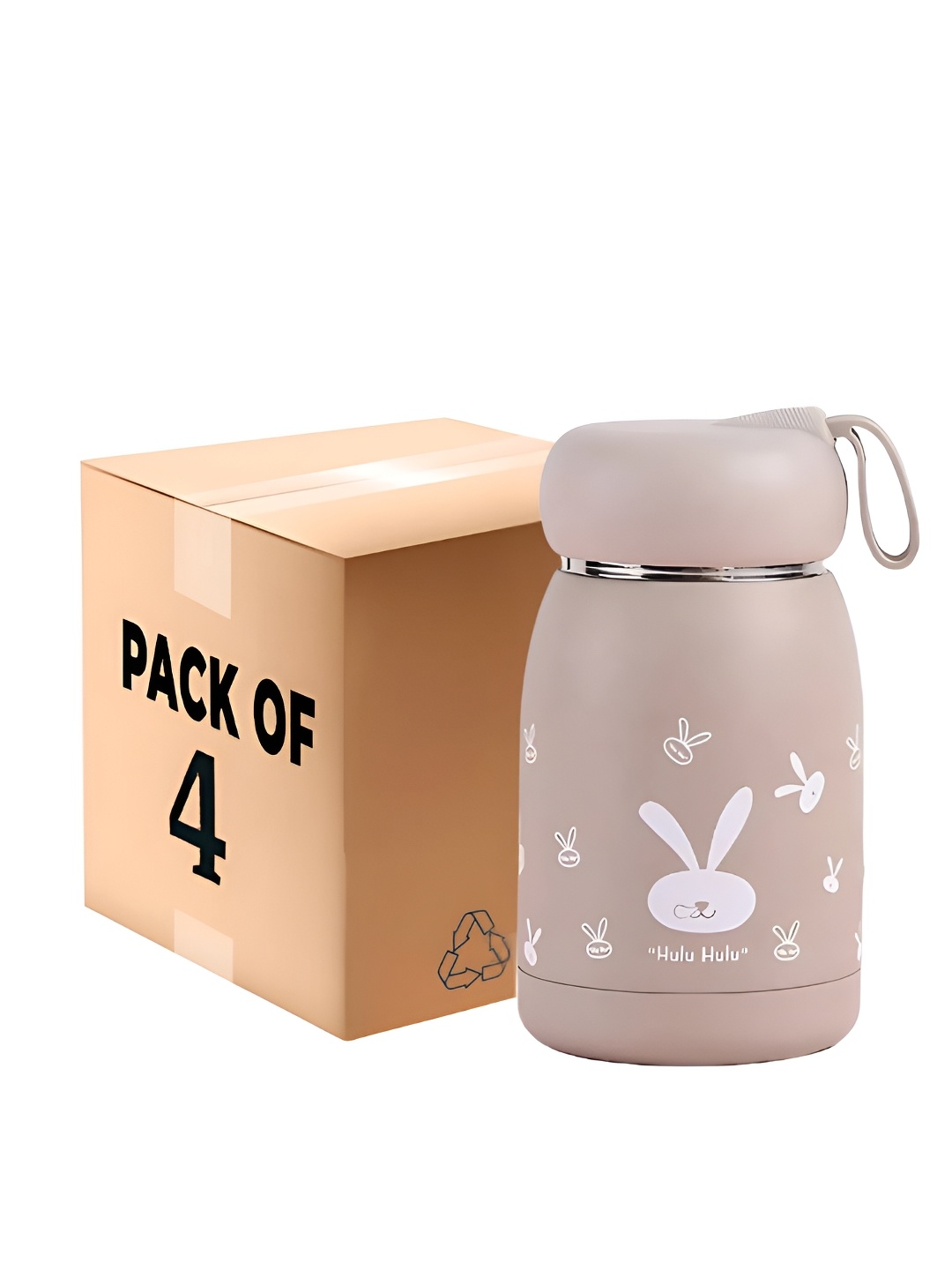 

WELOUR Brown Set of 4 Glass Water Bottle