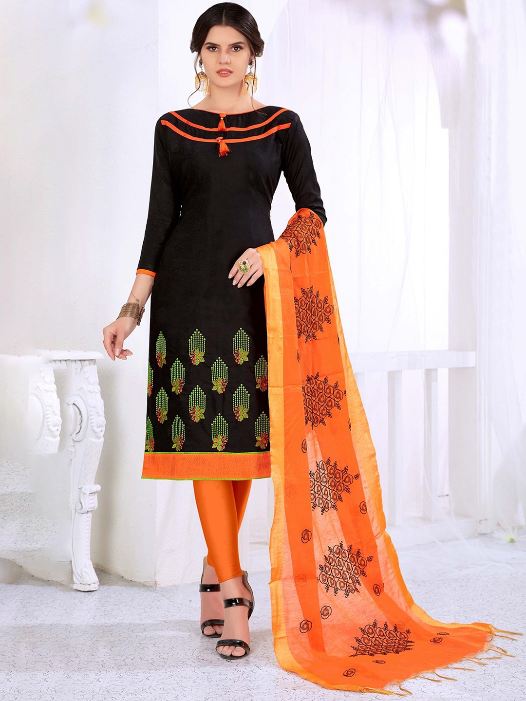 

Maroosh Ethnic Motifs Embroidered Unstitched Dress Material, Black