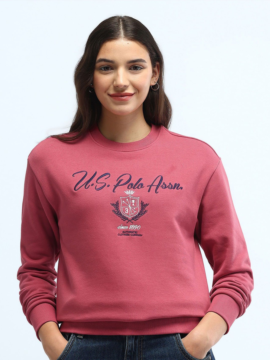 

U.S. Polo Assn. Women Women Printed Sweatshirt, Pink