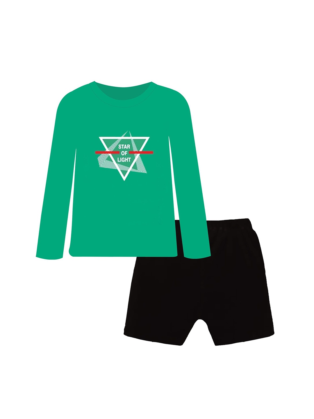 

CoolTees4U Girls Printed T-shirt with Shorts, Green