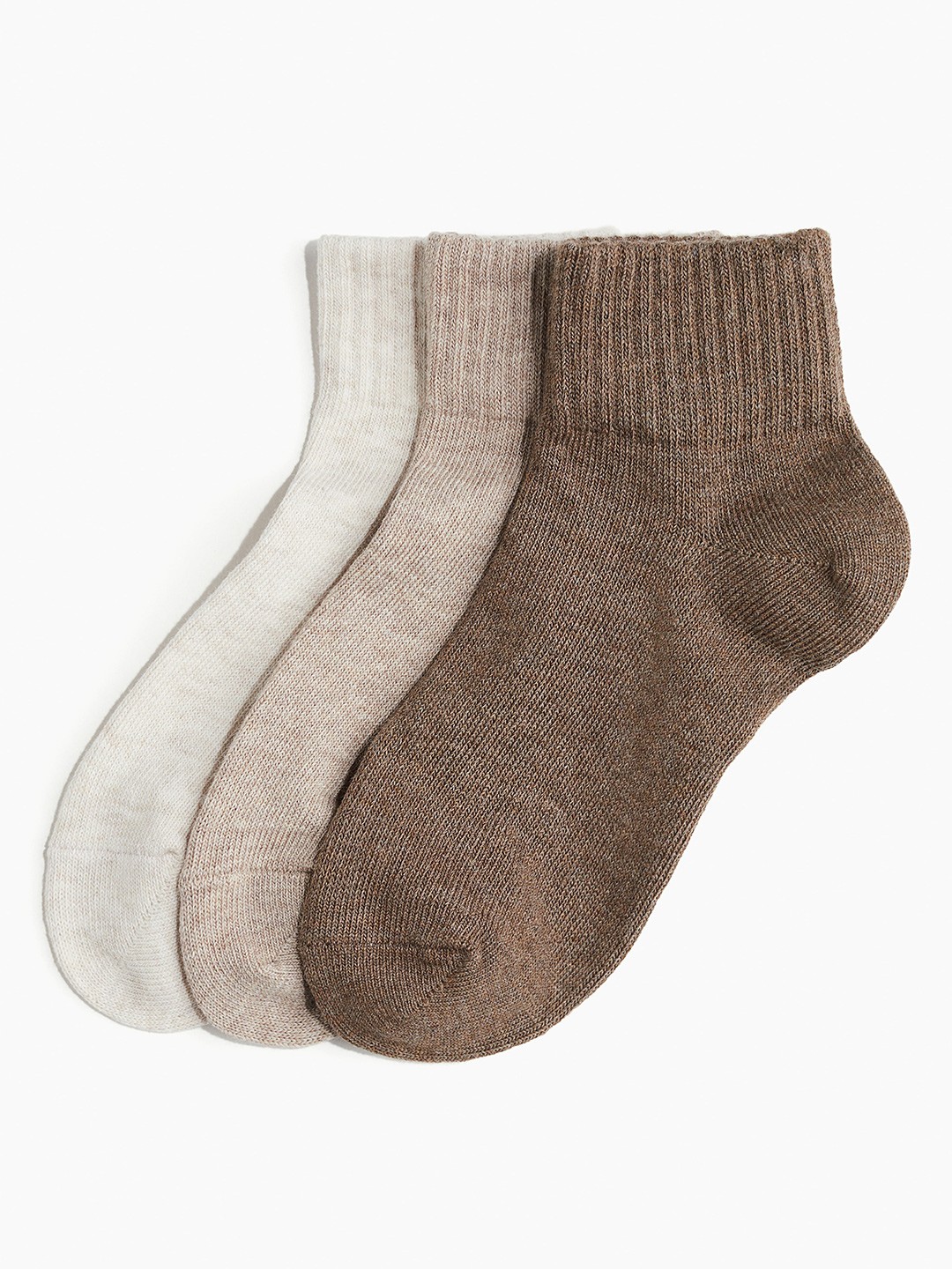 

H&M Women 3-Pack Sports Socks in DryMove, Brown