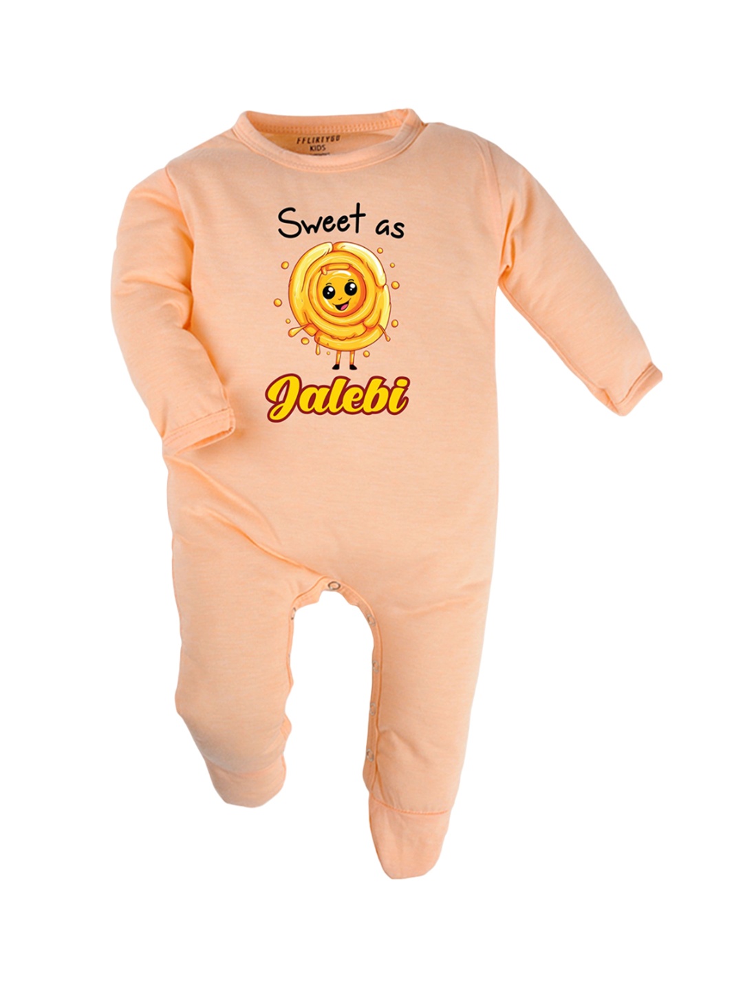 

FFLIRTYGO Infants Kids Printed Cotton Sleepsuit, Peach