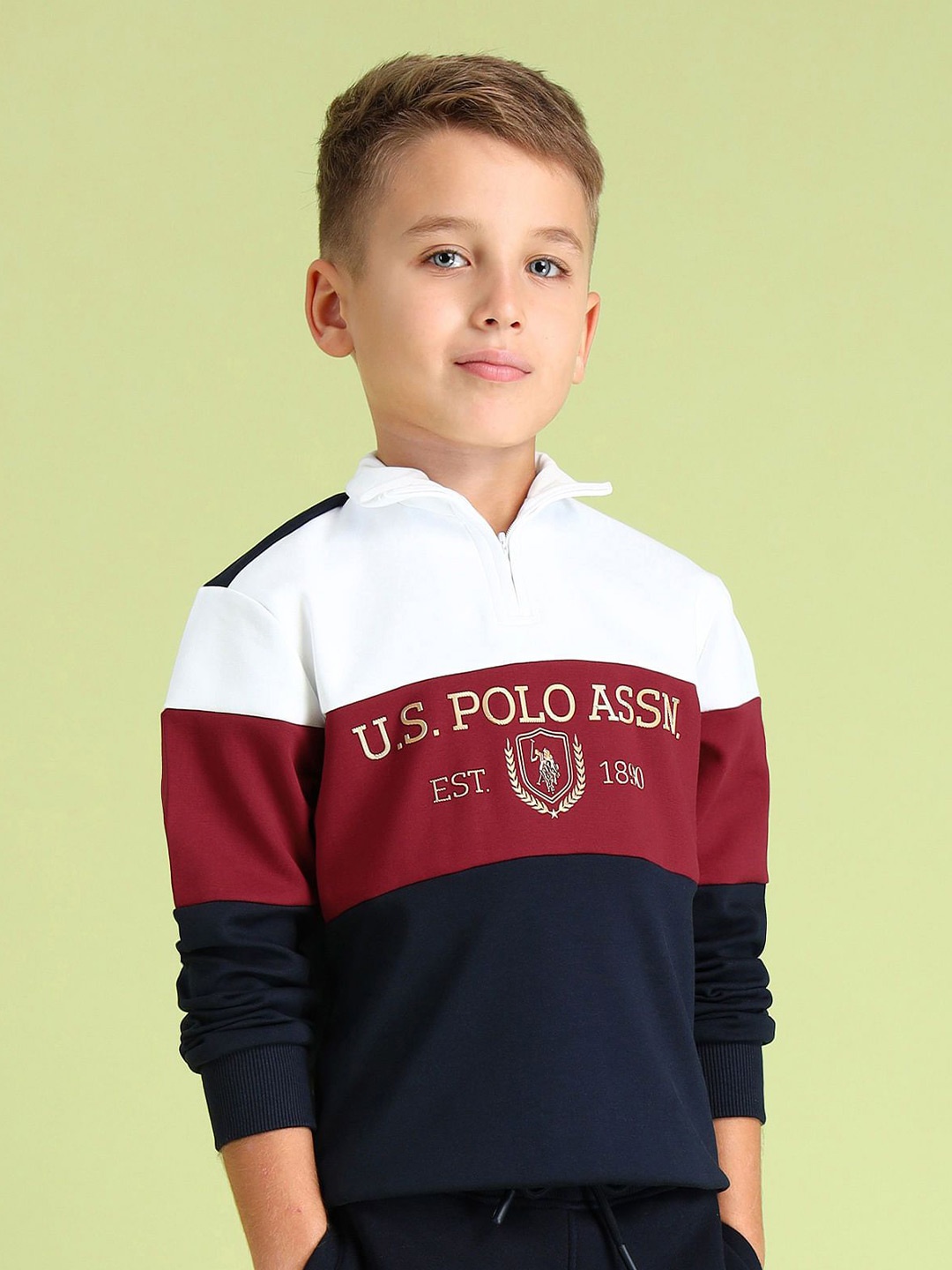 

U.S. Polo Assn. Kids Boys Colourblocked Sweatshirt, Navy blue