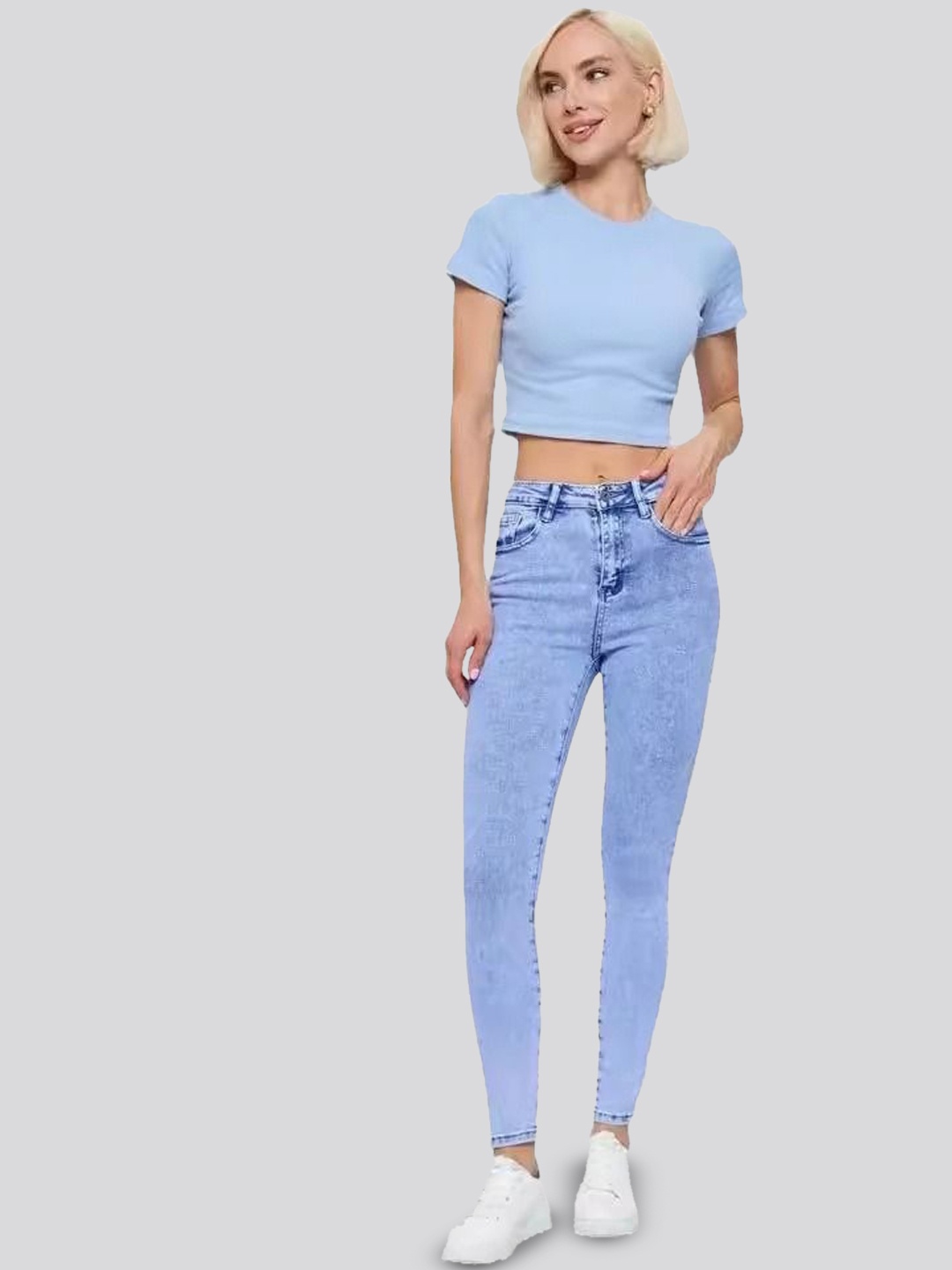 

StyleCast Women Slim Fit Bleached Stretchable Jeans, Blue