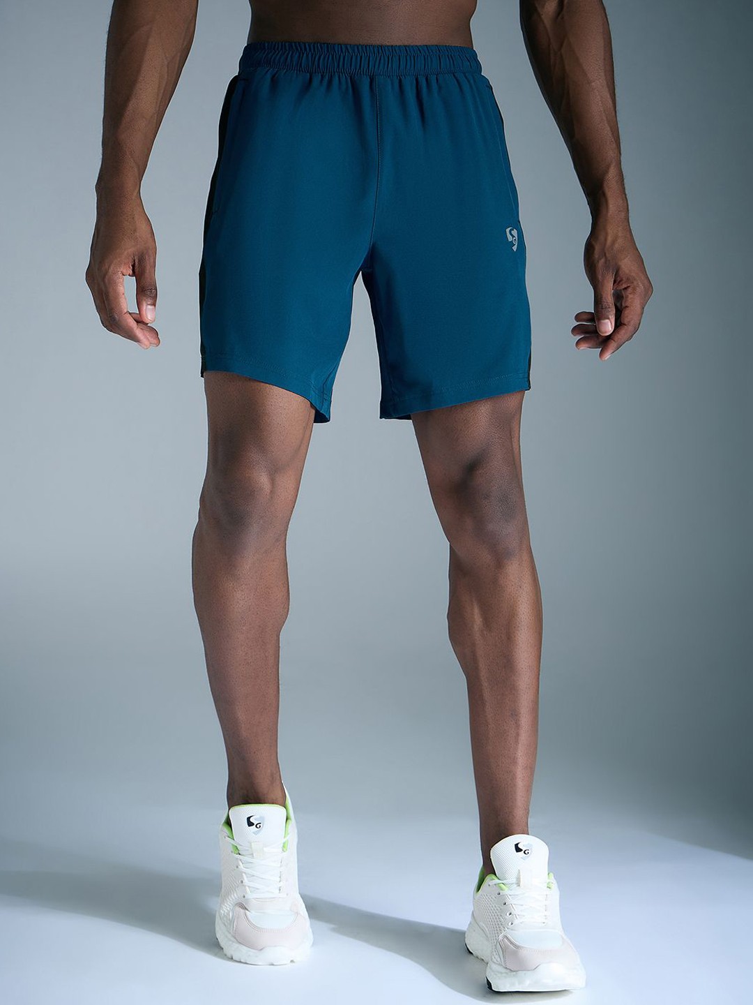 

SG Men Printed Sports Shorts, Teal