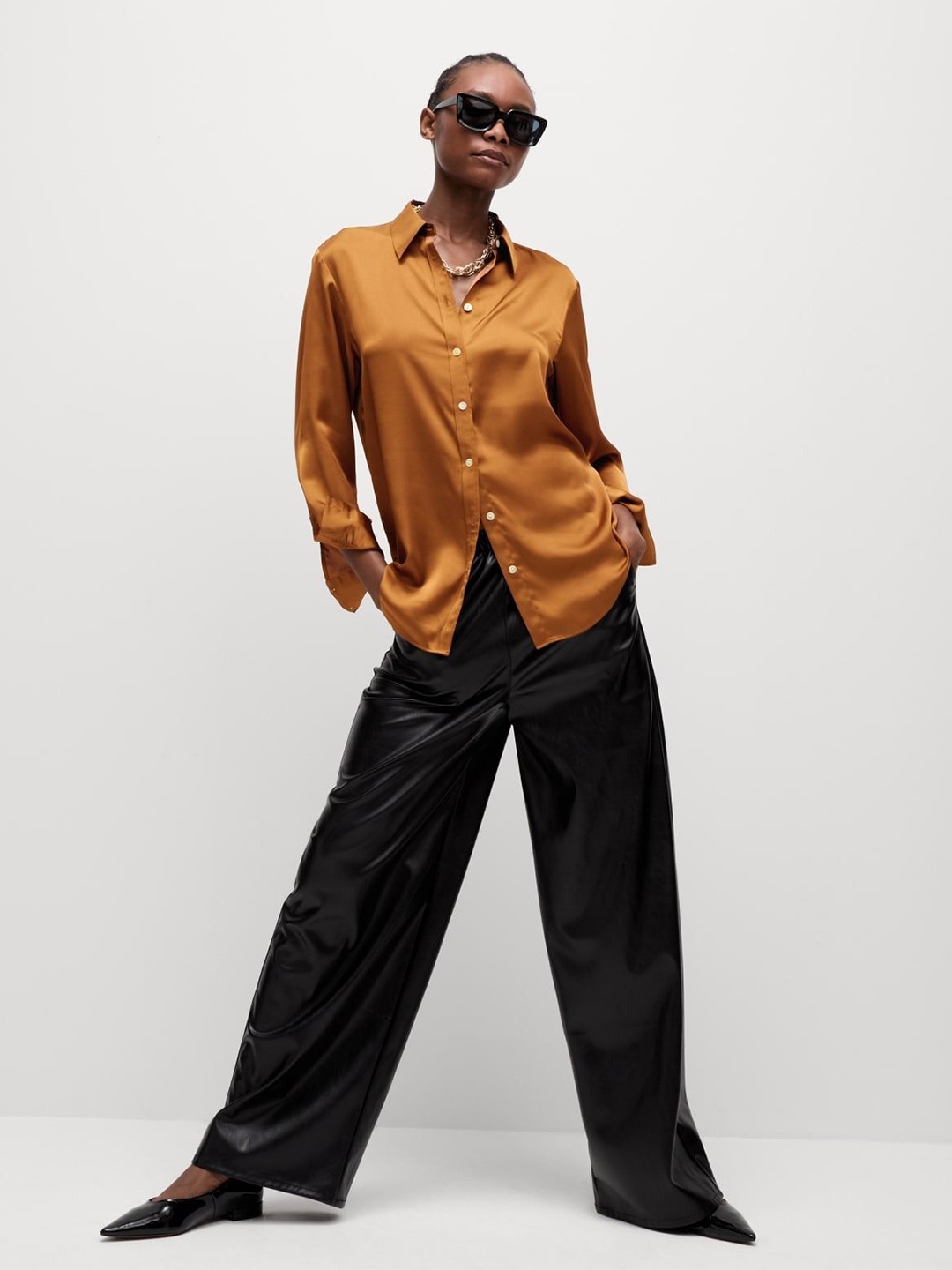 

Marks & Spencer Women Spread Collar Solid Casual Shirt, Copper