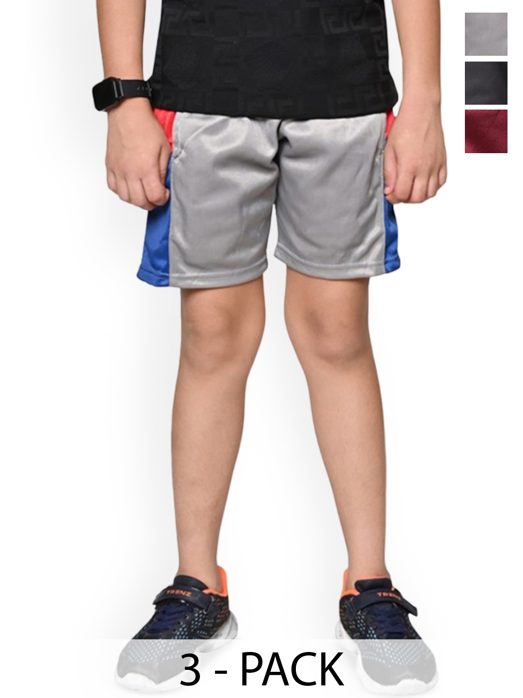 

BAESD Boys Pack of 3 Regular Fit High-Rise Shorts, Cream