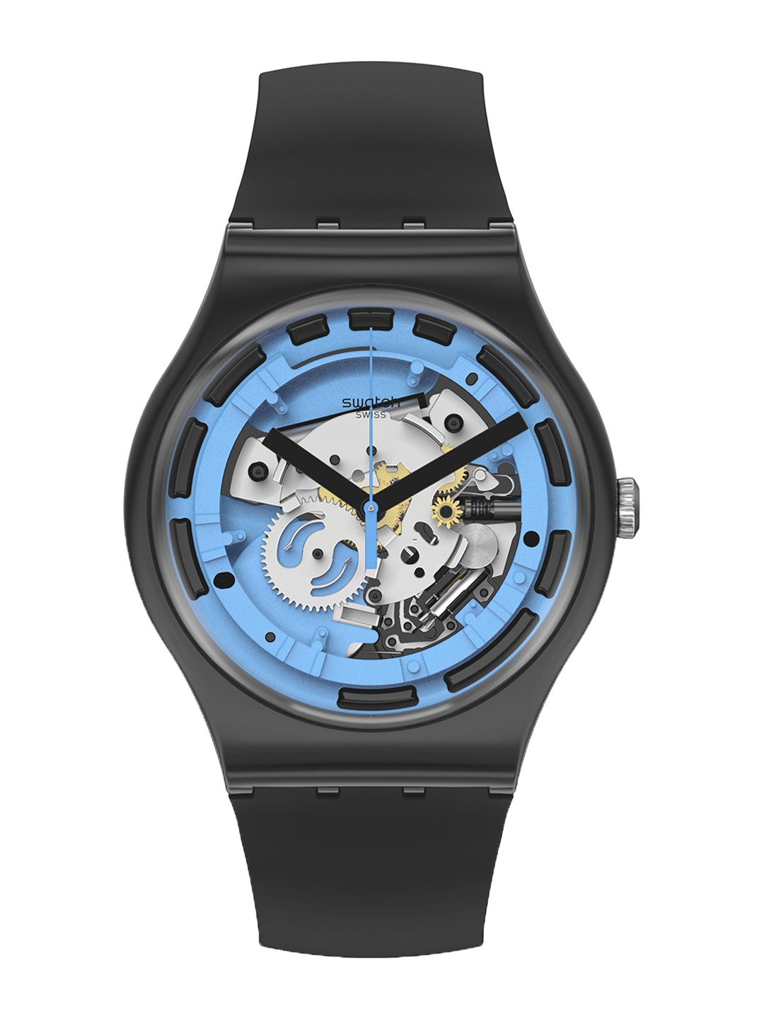 

Swatch Unisex Skeleton Dial & Straps Analogue Watch SUOB187_SWATCHWATCH, Black