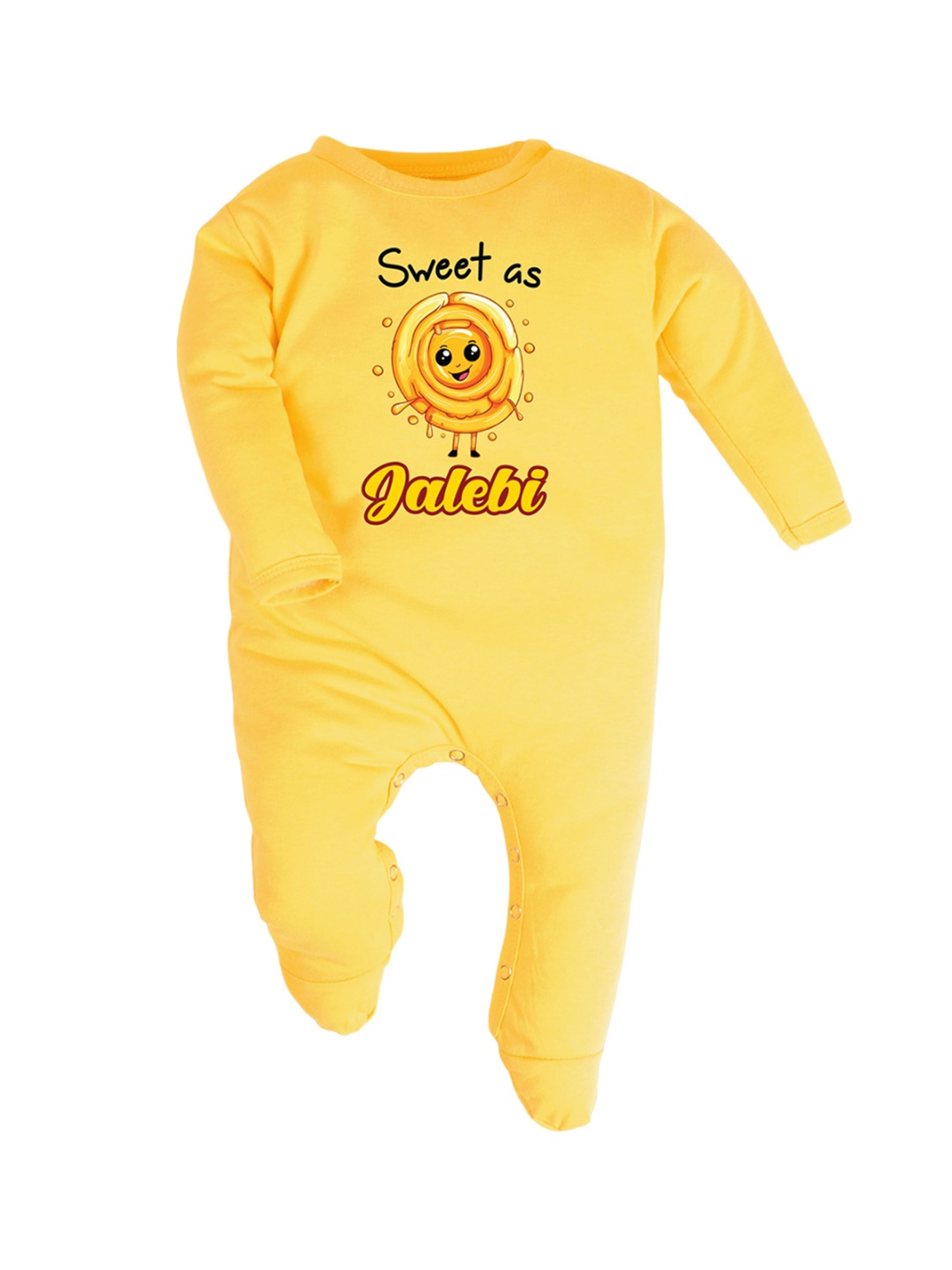 

FFLIRTYGO Kids Diwali Special Printed Pure Cotton Sleepsuit, Yellow