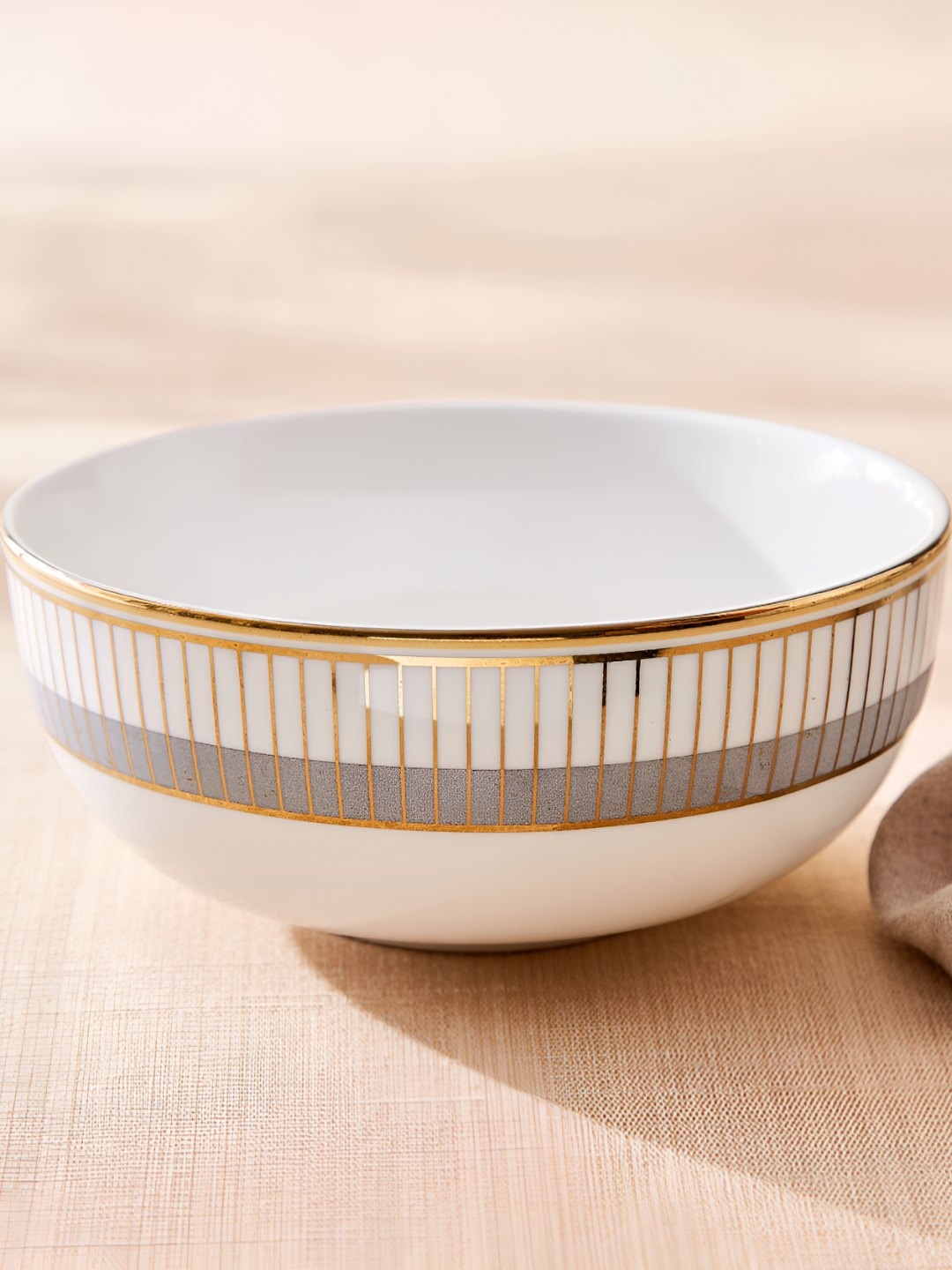 

Home Centre Gold-Toned 2024 1 Pieces Bone China Serving Bowl