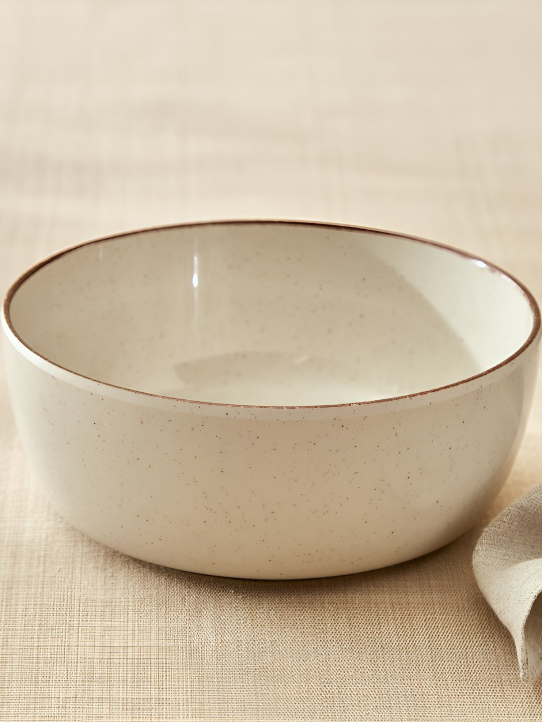 

Home Centre Beige Melamine Glossy Serving Bowl-750 ML