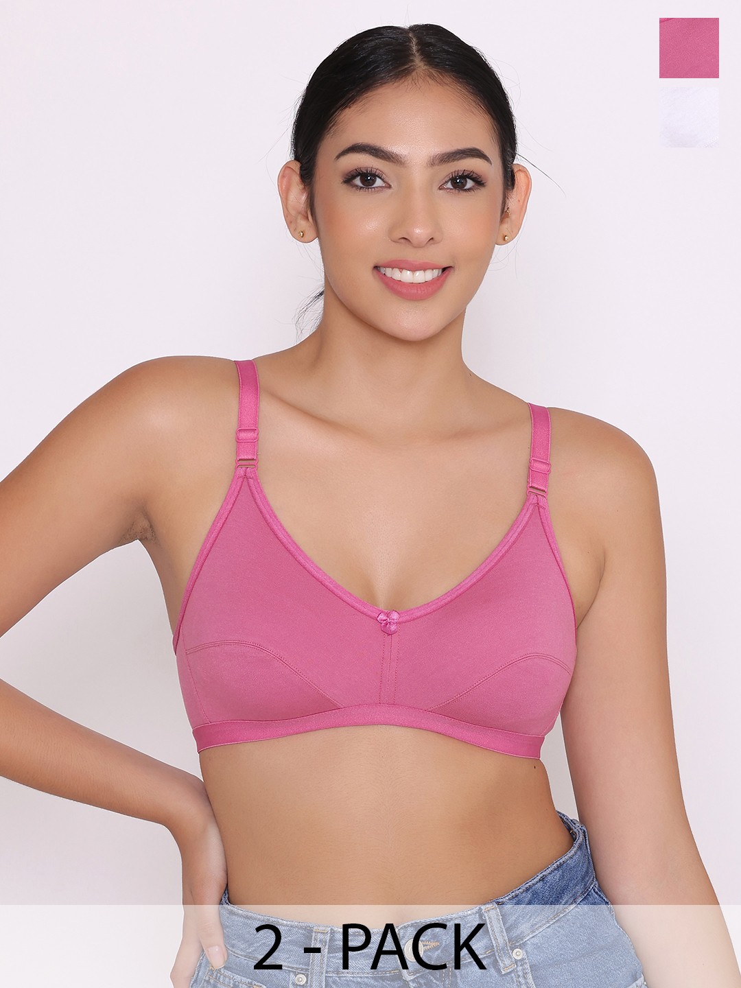 

INKURV women Full Coverage non wired bra, White