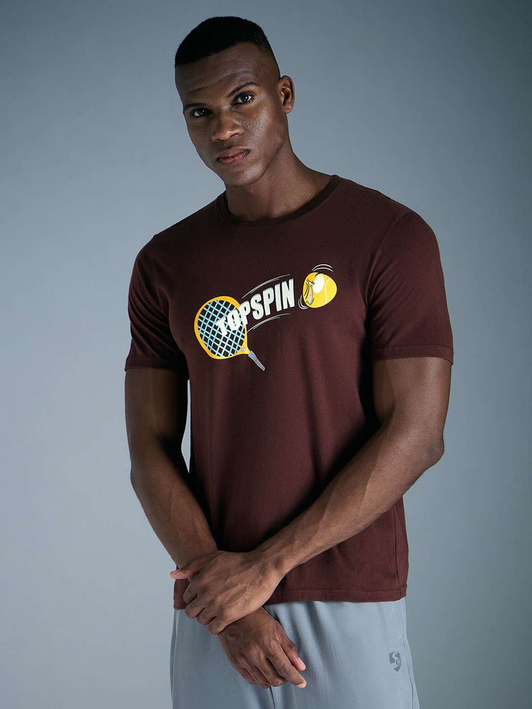 

SG Men Graphic Printed Round Neck T-shirt, Purple