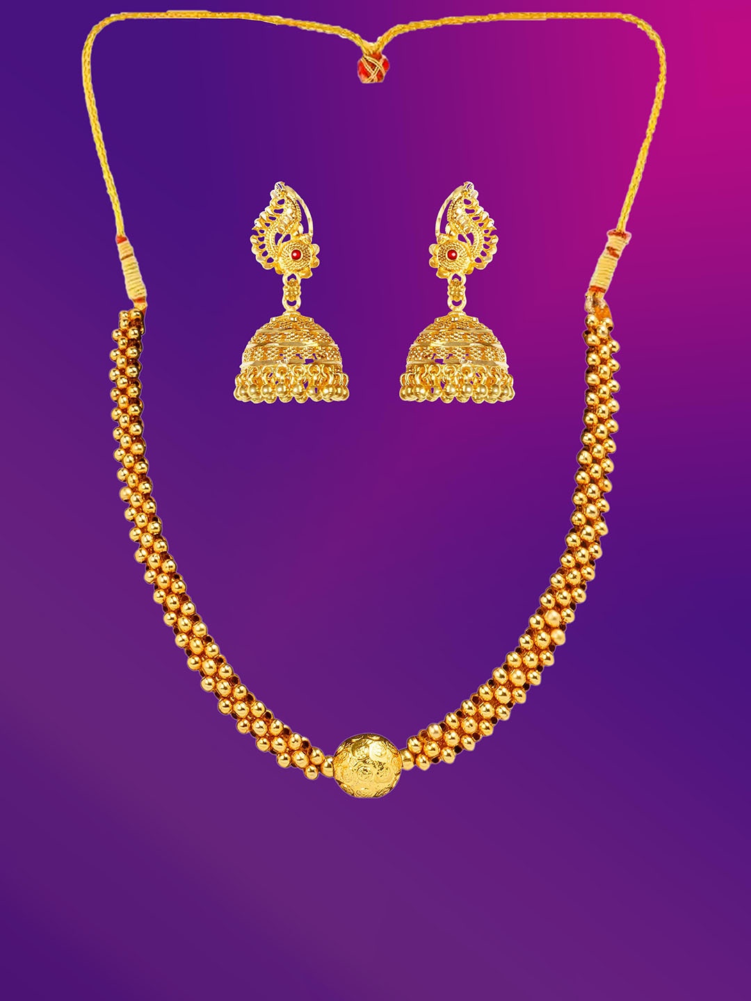 

Lila Gold Plated Antique Jewellery Set