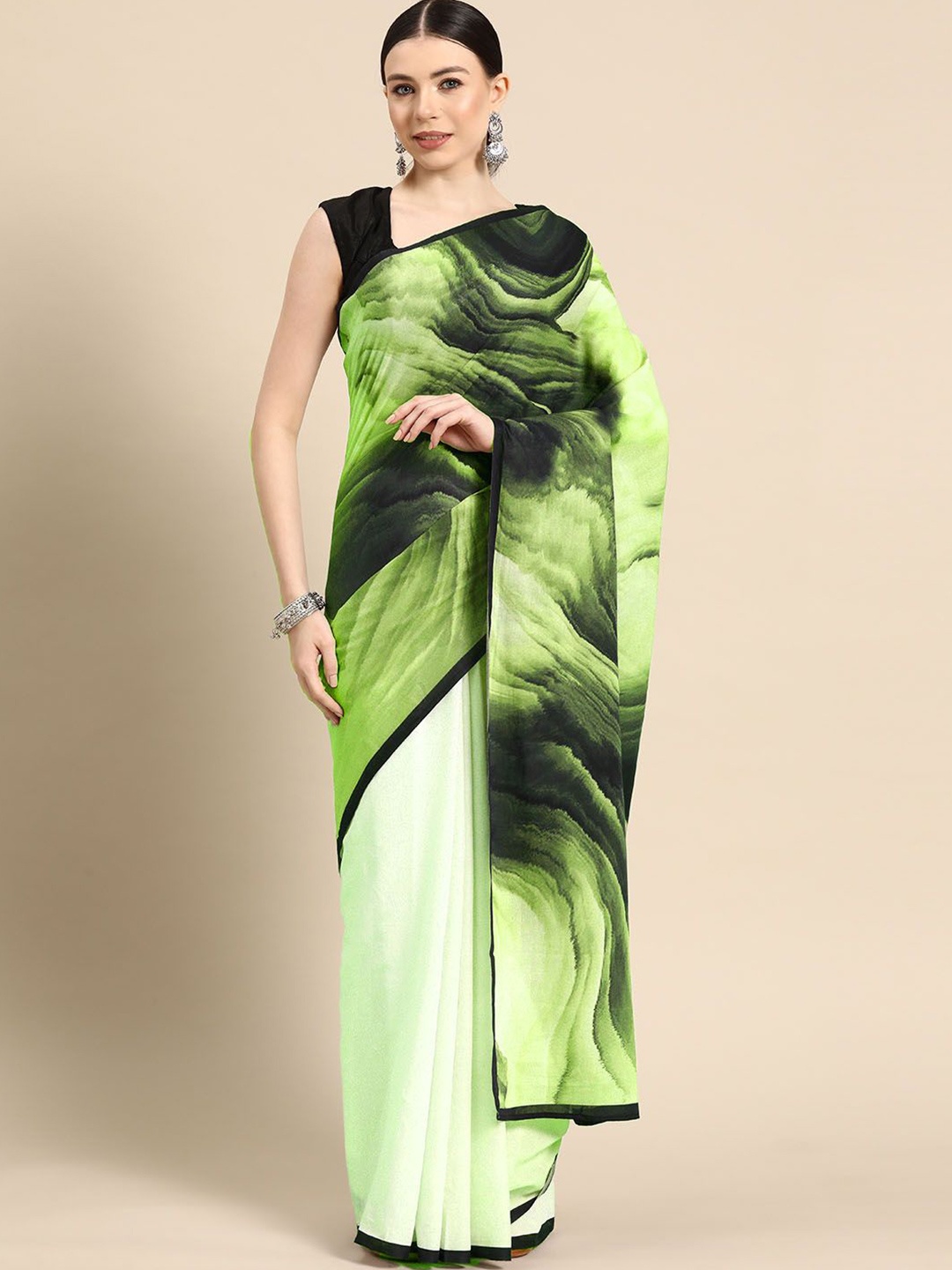 

BUTA BUTI Pure Cotton Saree, Green