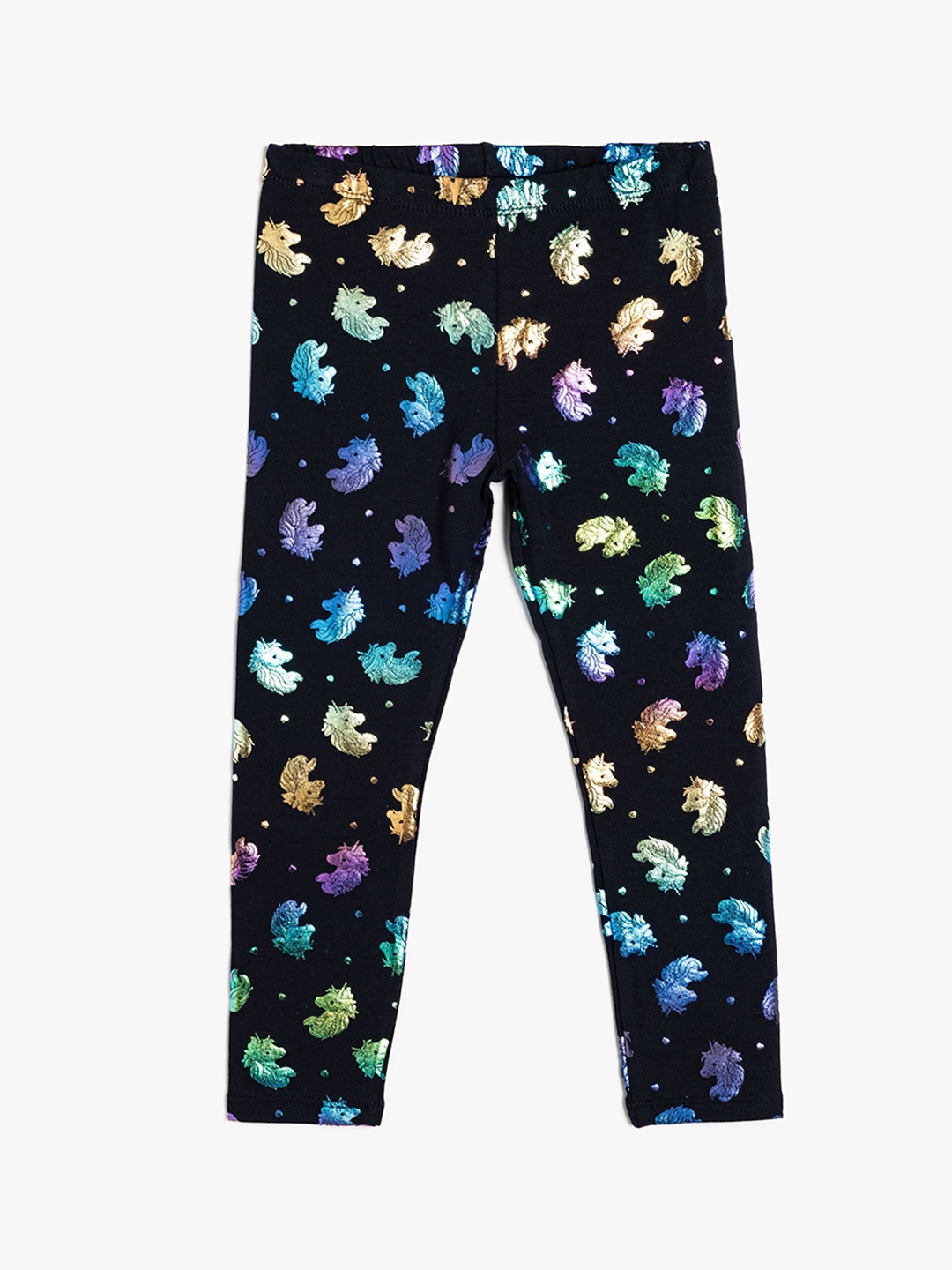 

Koton Girls Printed Ankle Length Leggings, Black