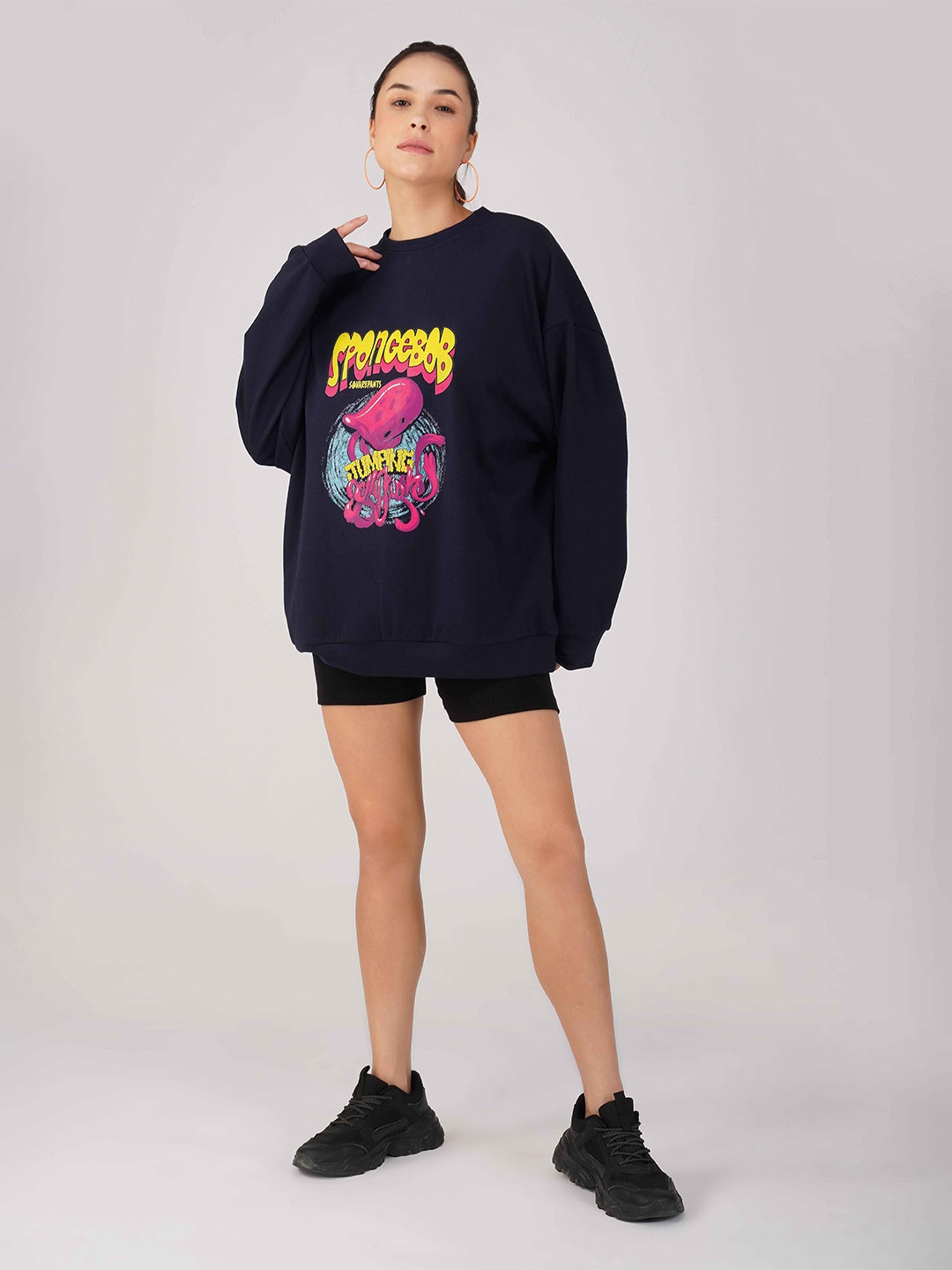

THE CLOTHING FACTORY Women Printed Sweatshirt, Blue