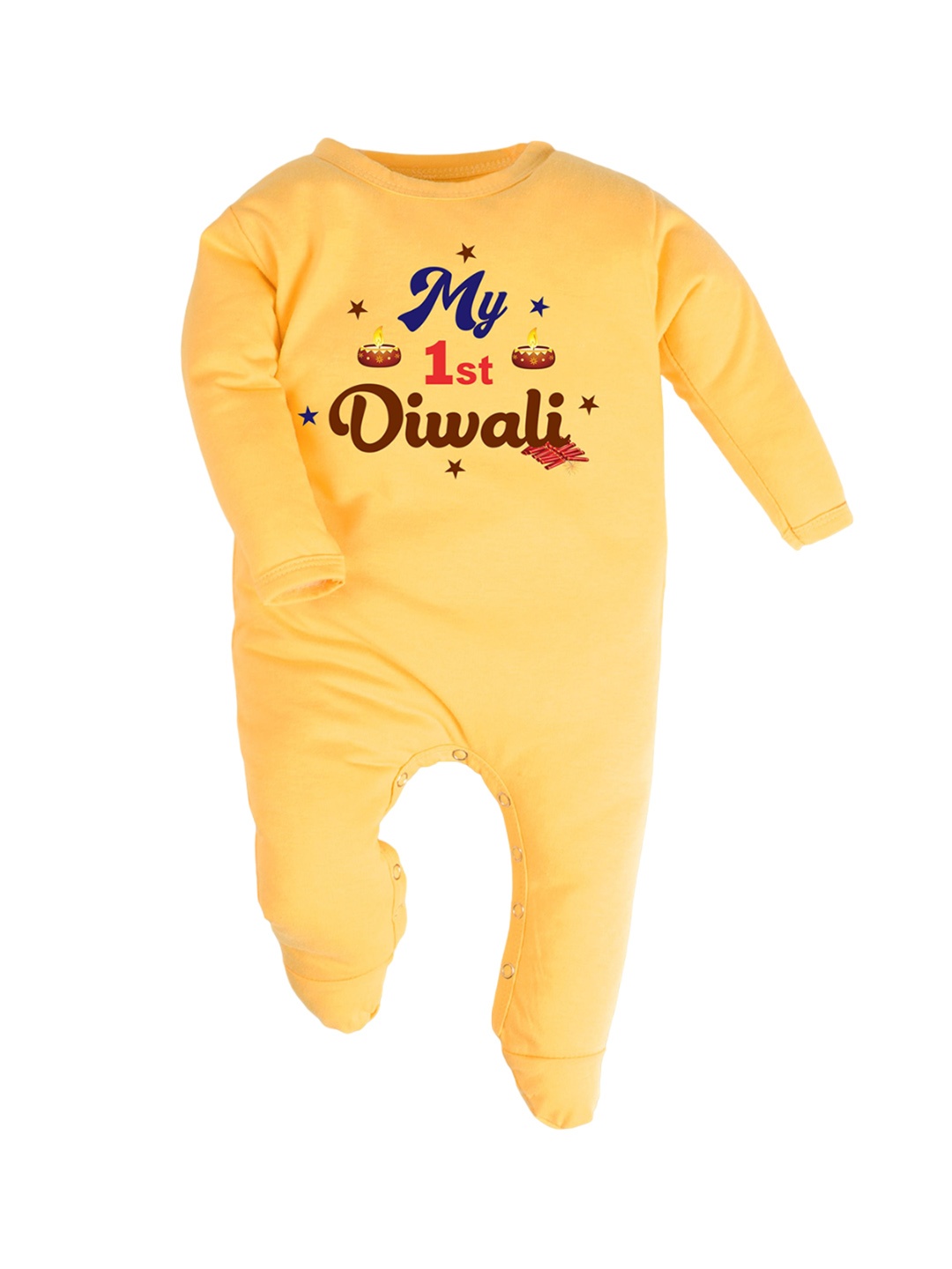 

FFLIRTYGO Kids Printed Cotton Sleepsuit, Yellow
