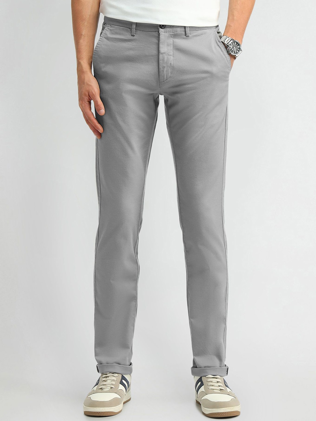 

Arrow Sport Men Urban Slim Slim Fit Trousers, Grey