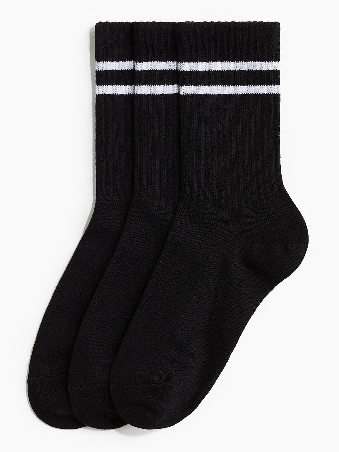 

H&M Pack Of 3 Black Women Sports Cotton Socks In DryMove