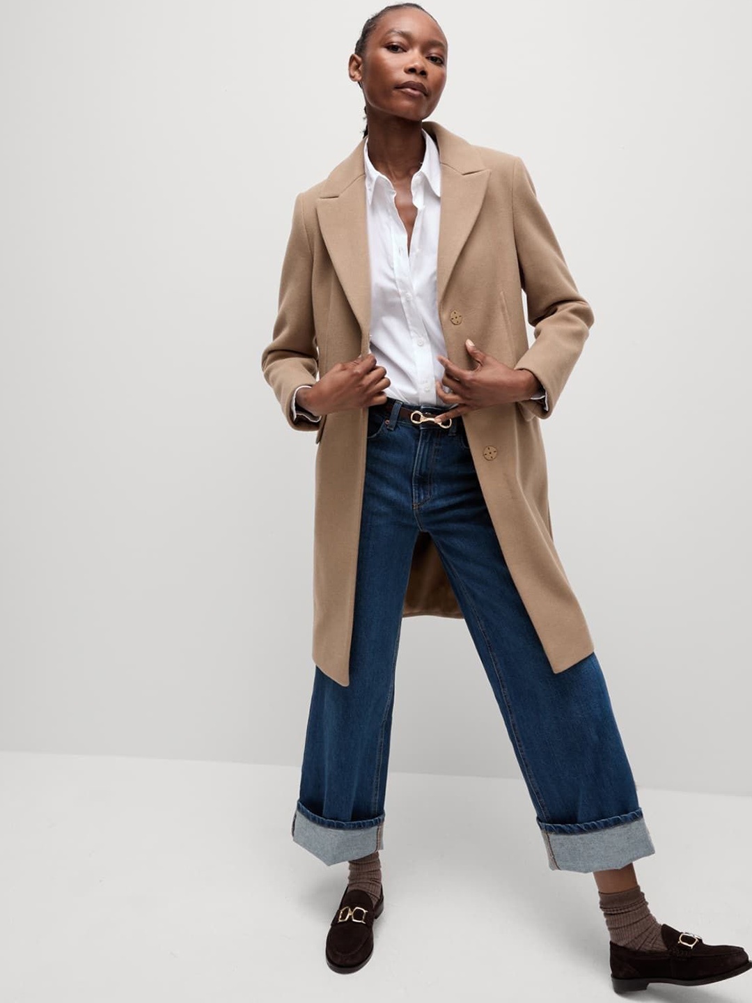 

Marks & Spencer Single-Breasted Overcoat, Brown