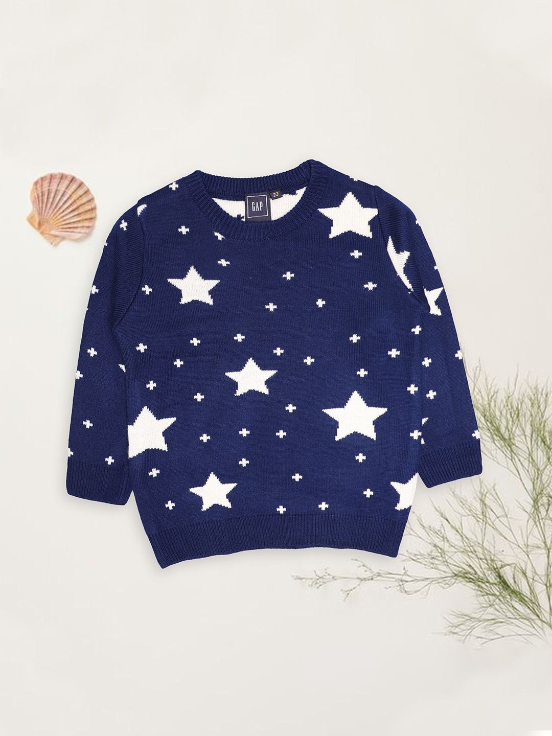 

CHKOKKO Girls Printed Woollen Pullover, Blue