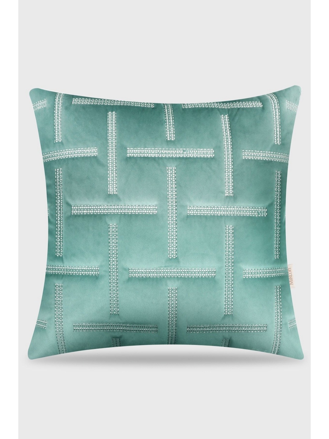 

Mirooh Minar Green Quilted Velvet Pre-Filled Cushion