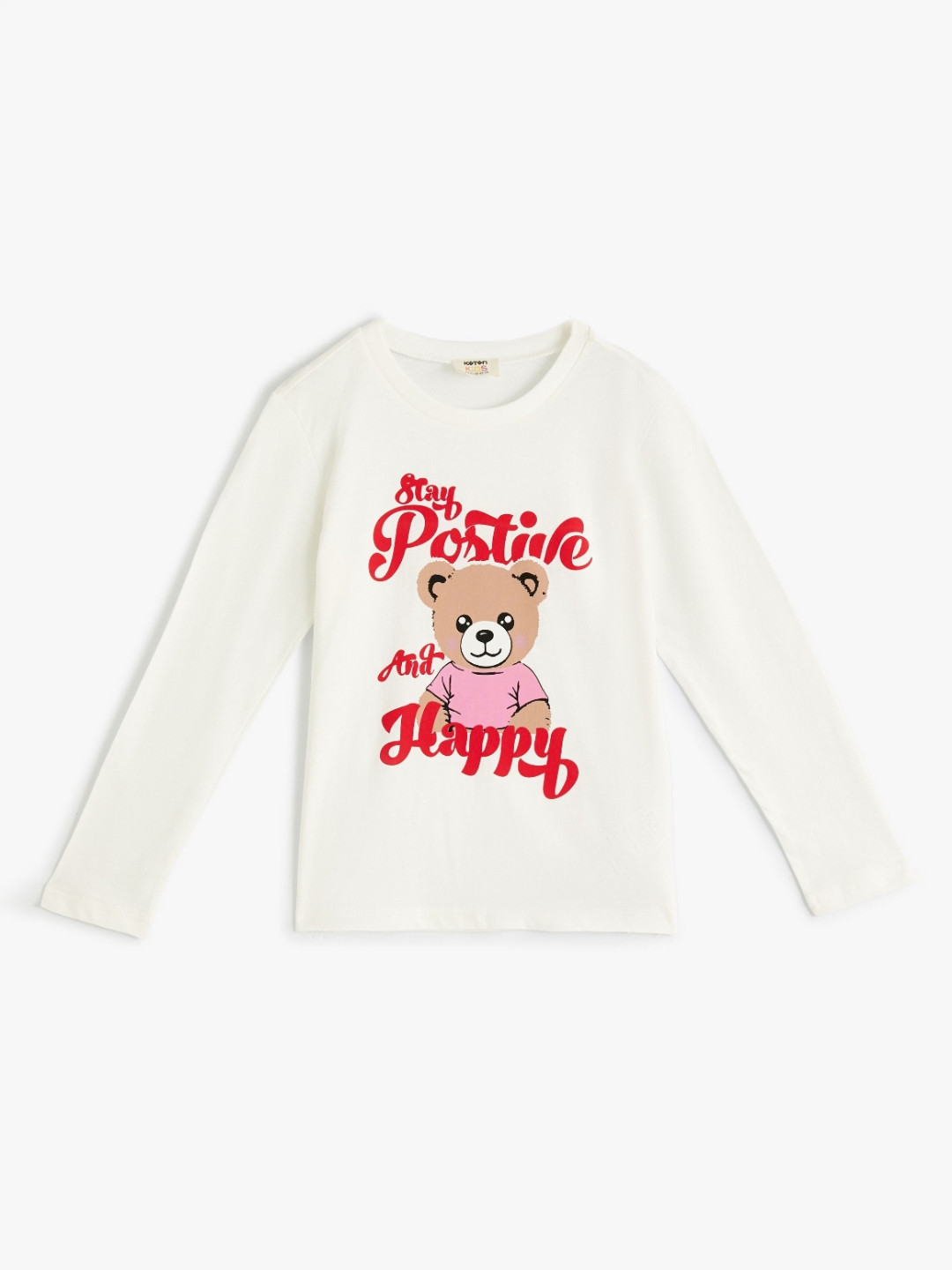 

Koton Girls Graphic Printed Round Neck Cotton T-shirt, White