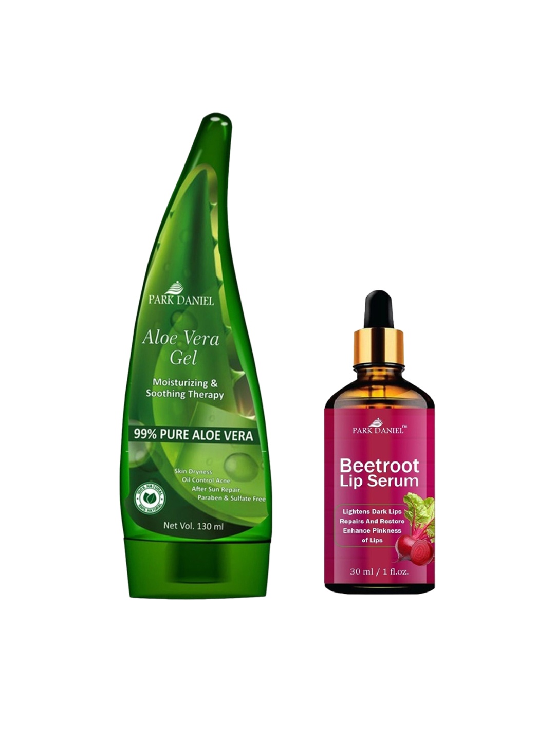 

Park Daniel Set Of Aloe Vera Gel 130ml & Beetroot Lip Serum 30ml, Green