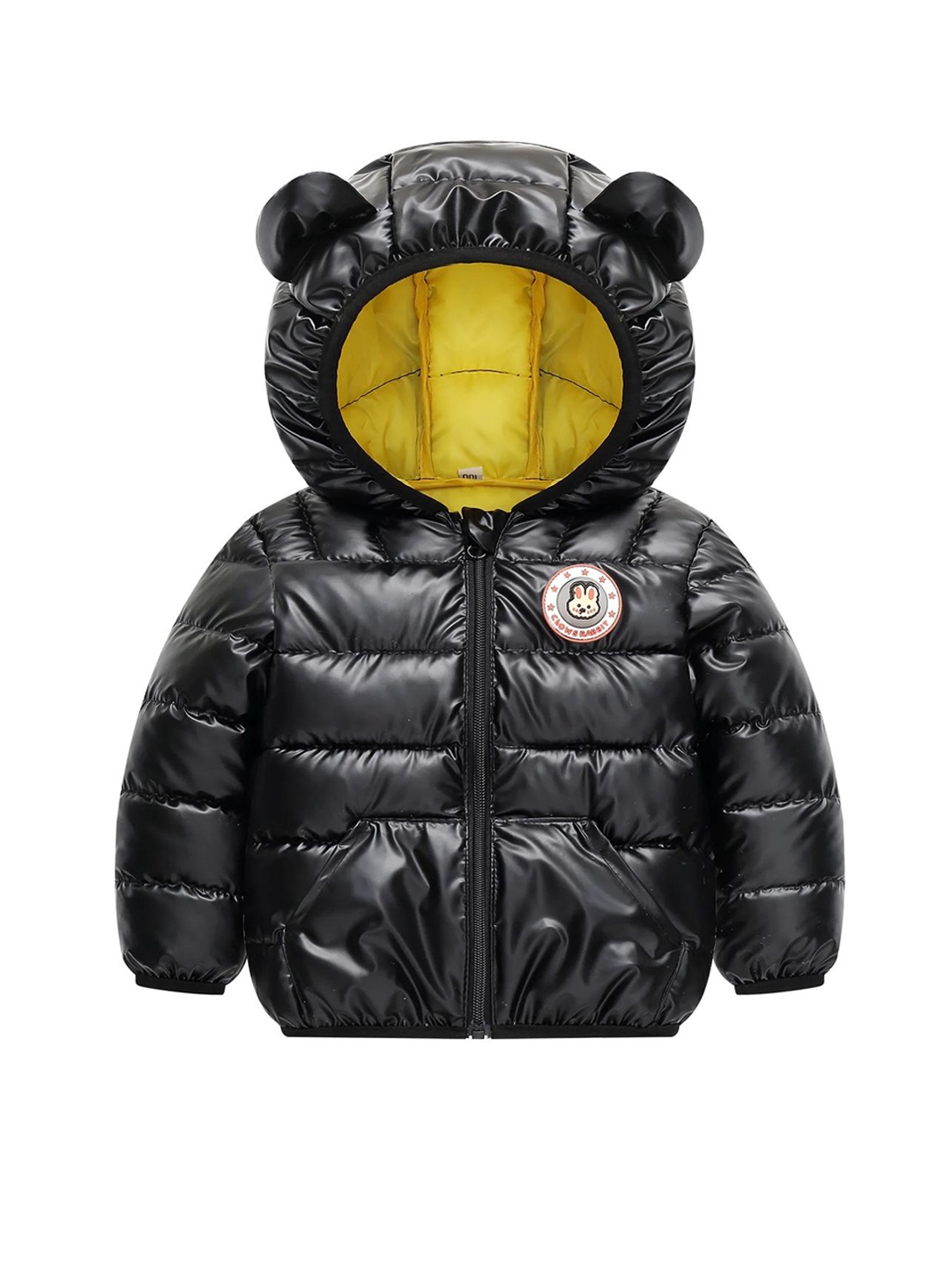 

Bold N Elegant Unisex Kids Hooded Solid Casual Puffer Jacket, Black