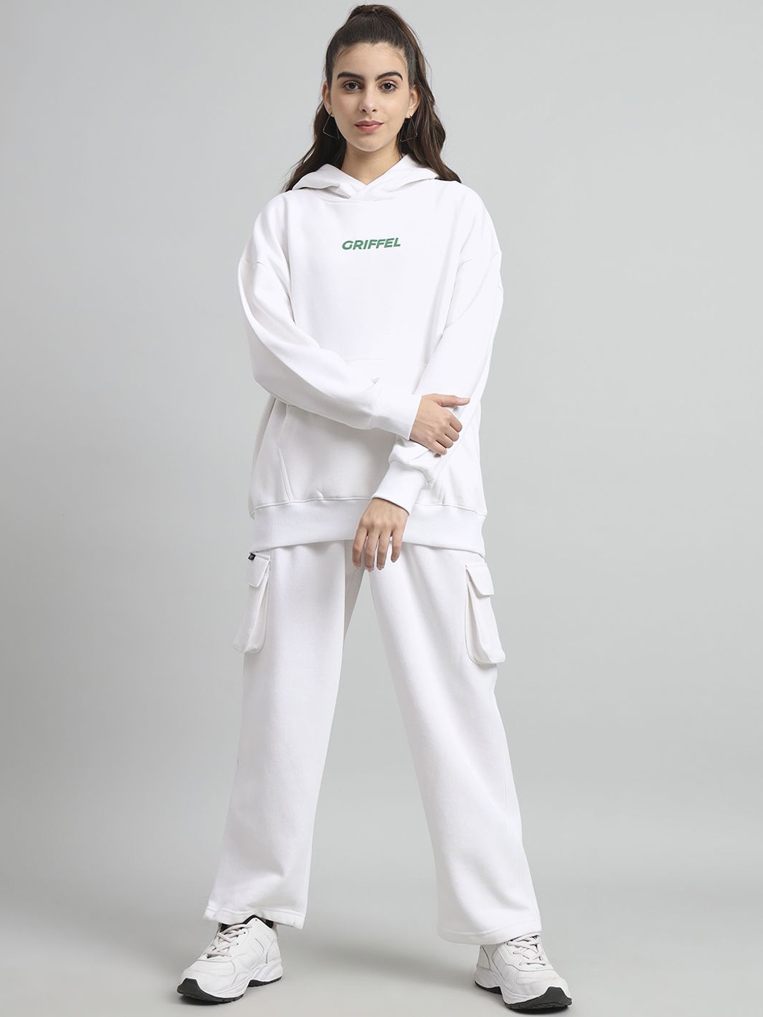 

GRIFFEL Women Hooded Long Sleeve Tracksuit, White